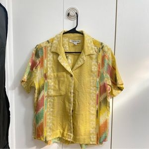 urban outfitters textured linen shirt